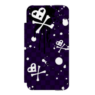 Dark Color Emo Pattern With Paint Wallet Case For iPhone SE/5/5s