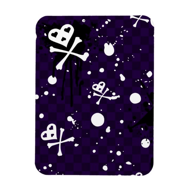 Dark Color Emo Pattern With Paint Magnet (Vertical)