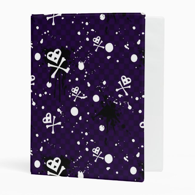 Dark Color Emo Pattern With Paint Mini Binder (Front/Inside)