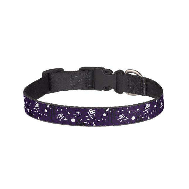 Dark Color Emo Pattern With Paint Pet Collar (Front)