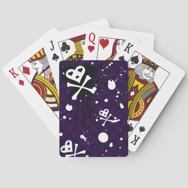 Dark Color Emo Pattern With Paint Poker Cards (Back)