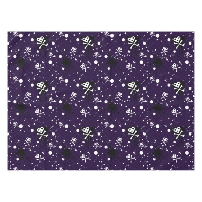 Dark Color Emo Pattern With Paint Tablecloth (Front (Horizontal))