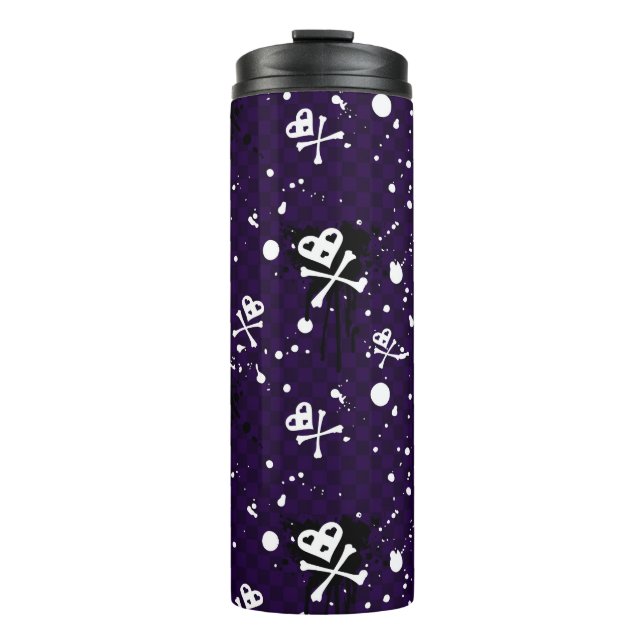 Dark Color Emo Pattern With Paint Thermal Tumbler (Front)