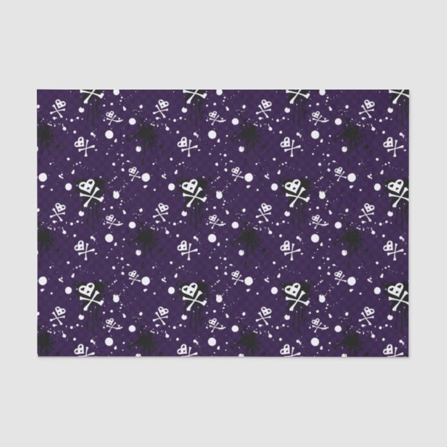 Dark Color Emo Pattern With Paint Tissue Paper (Front)