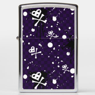 Dark Color Emo Pattern With Paint Zippo Lighter