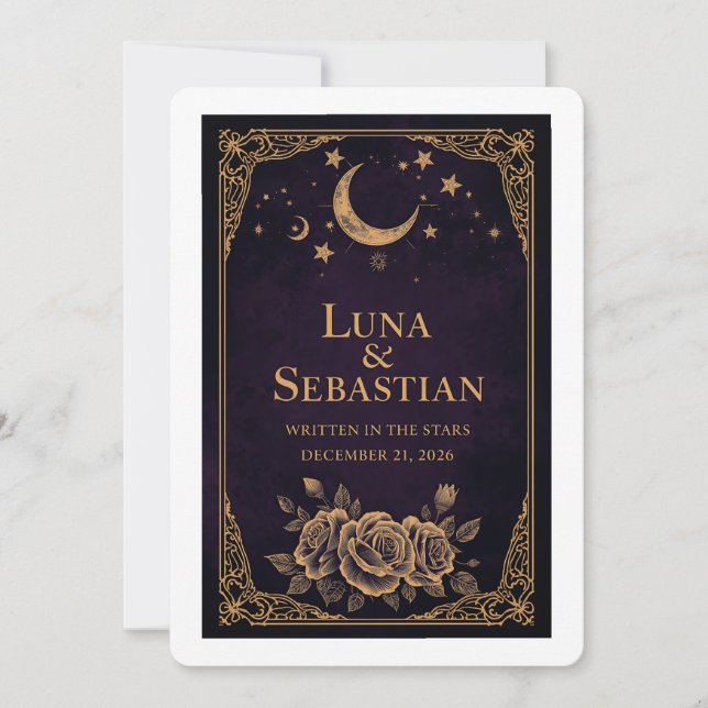 Dark [Color] Wedding Welcome Poster Sign Romantic  Invitation (Front)
