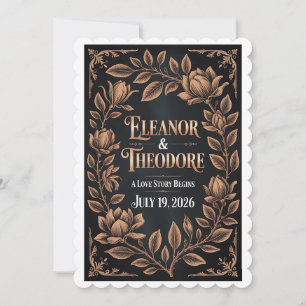 Dark [Color] Wedding Welcome Poster Sign Romantic  Invitation