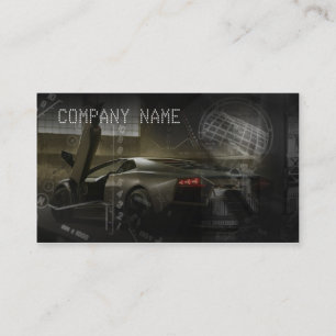 Dark Colored Business Card Containing Sports Car