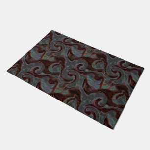 Dark colored carved spiral parts and glow strokes  doormat