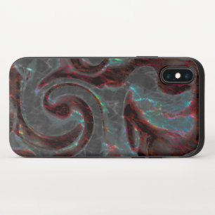 Dark colored carved spiral parts and glow strokes iPhone XS slider case