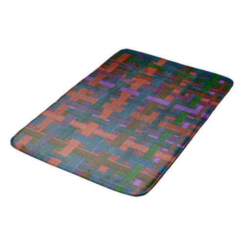Dark colored plaid in cloth or canvas look bath mat