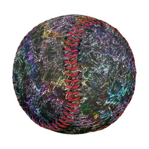Dark colored texture corroded or destroyed sponge baseball