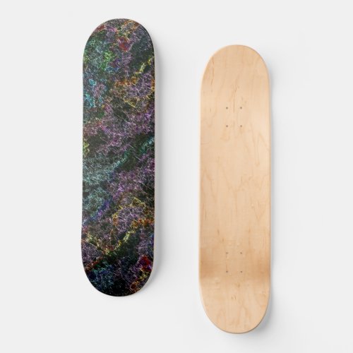 Dark colored texture corroded or destroyed sponge skateboard