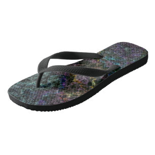 Dark colored texture, destroyed or corroded sponge flip flops