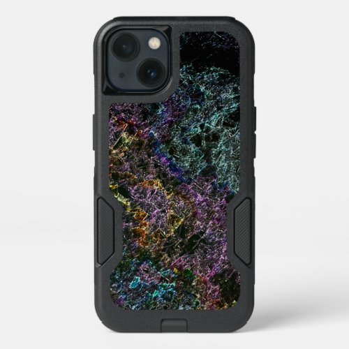 Dark colored texture destroyed or corroded sponge iPhone 13 case