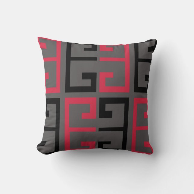 Dark Colored Tile Throw Pillow (Front)