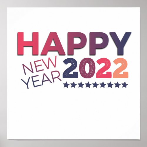 Dark Colorful 3d grungy 2022 happy new year Poster