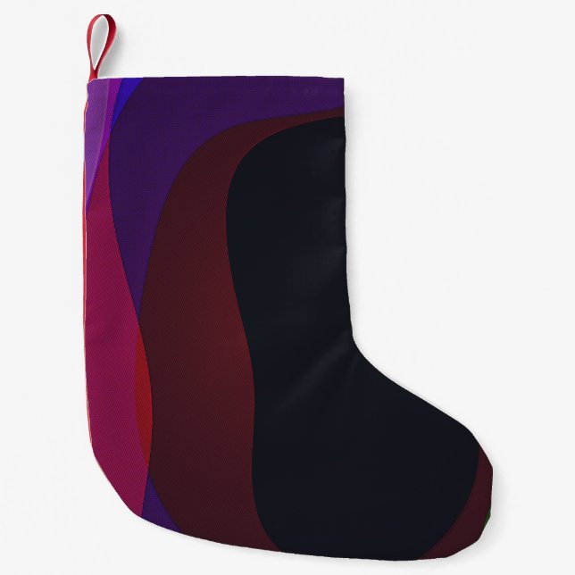 Dark Colorful Abstract 716 Small Christmas Stocking (Front)