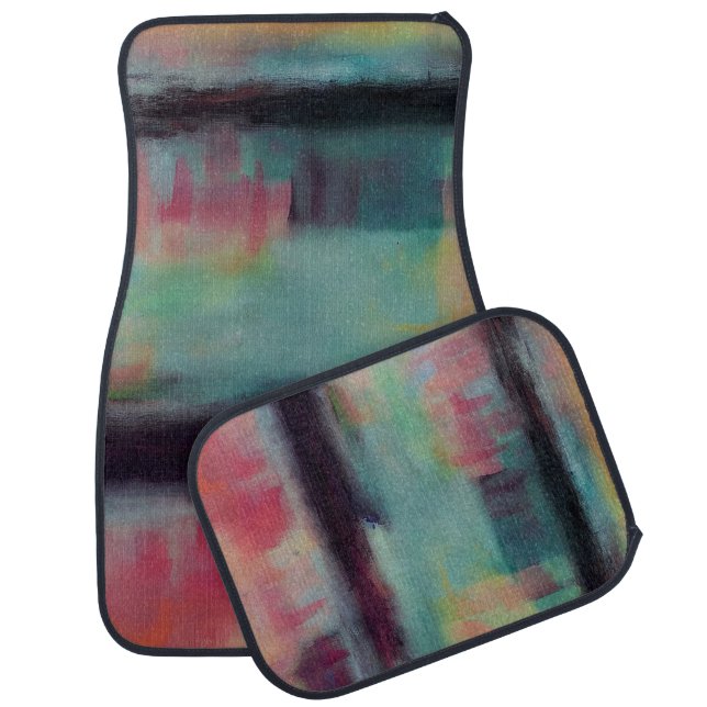 Dark colorful abstract blend  car floor mat (Set)