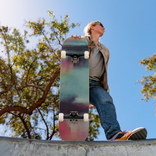 Dark colorful abstract blend  skateboard (Outdoor 1)
