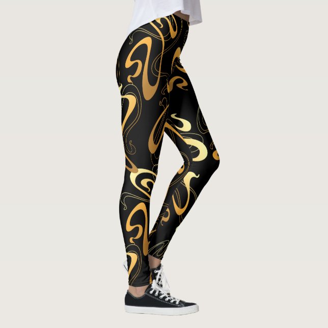 Dark Colorful Abstract Leggings (Right)