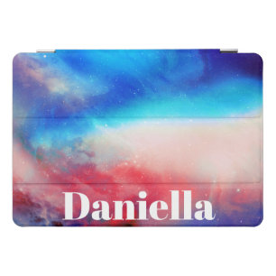 Dark Colorful Holographic Sky with Custom Name iPad Pro Cover