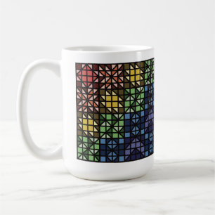 Dark Colorful Quilt Blocks Coffee Mug