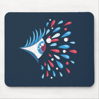 Dark Colorful Splash Psychedelic Eye Mouse Pad