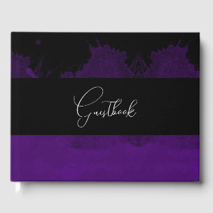 Dark Colorized Gothic Background Wedding Guest Book