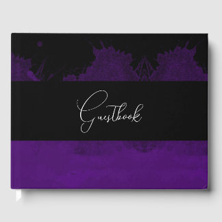 Dark Colorized Gothic Background Wedding Guest Book