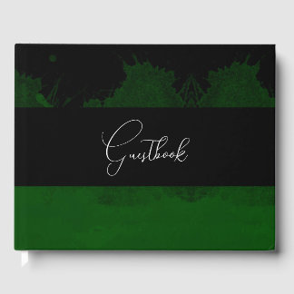 Dark Colorized Gothic Background Wedding Guest Book