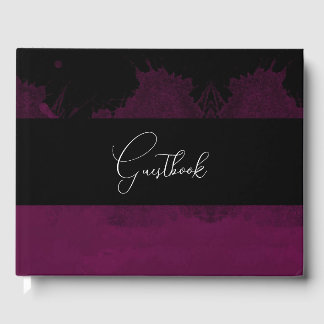 Dark Colorized Gothic Background Wedding Guest Book