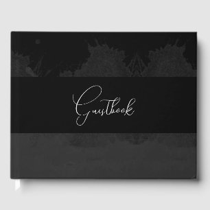 Dark Colorized Gothic Background Wedding Guest Book