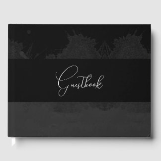 Dark Colorized Gothic Background Wedding Guest Book