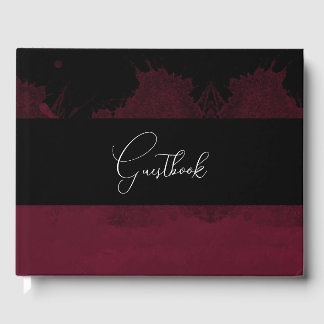 Dark Colorized Gothic Background Wedding Guest Book