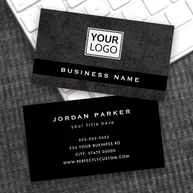 Dark concrete custom logo business card (Creator Uploaded)