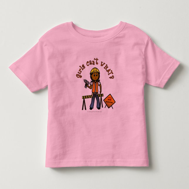 Dark Construction Girl Toddler T-shirt (Front)