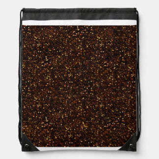Dark Copper Bronze Orange Glitter Drawstring Bag