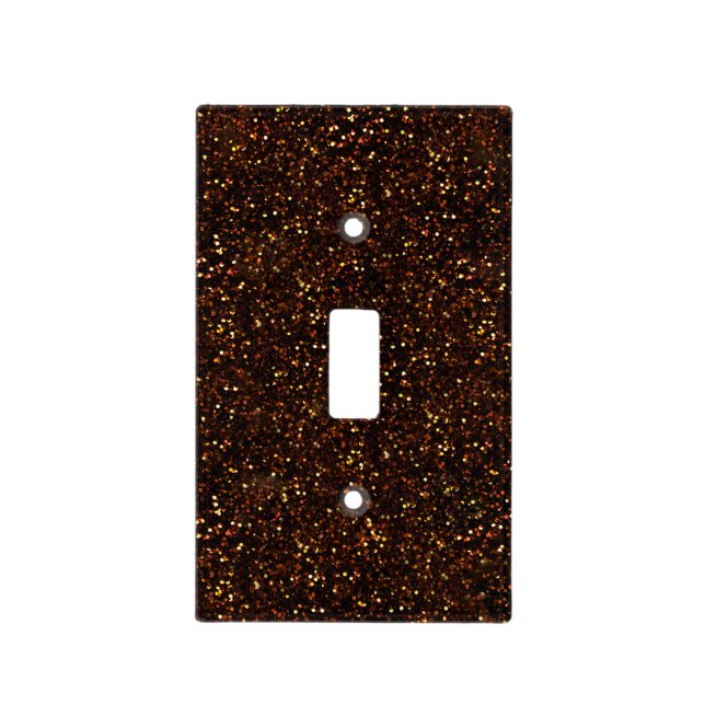 Dark Copper Bronze Orange Glitter Light Switch Cover (Front)