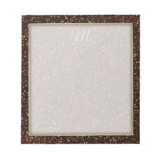 Dark Copper Bronze Orange Glitter Notepad