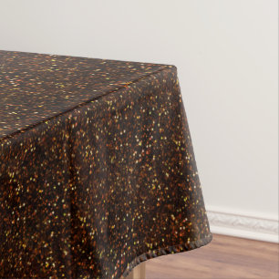 Dark Copper Bronze Orange Glitter Tablecloth