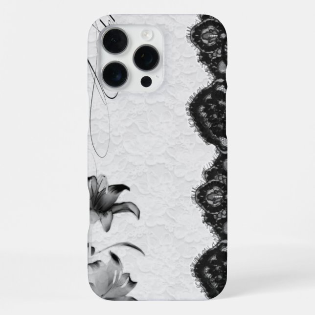 Dark Coquette Floral Lace iPhone Case (Back)