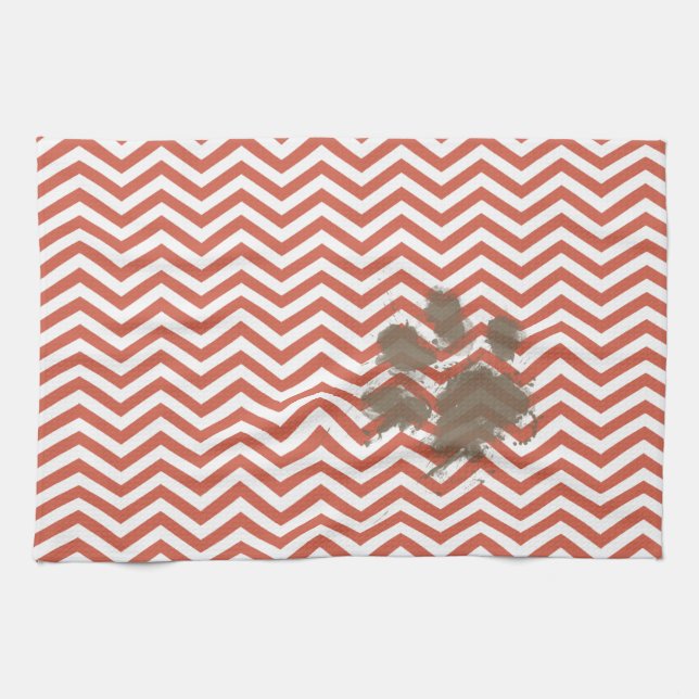 Dark Coral Chevron Towel (Horizontal)