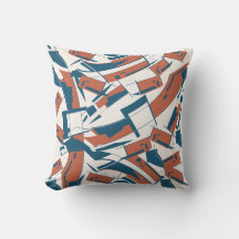 Dark Coral Turquoise Slanted Pieces MCM Look Motif