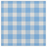 Dark Cornflower Blue and White Checkered Plaid Fabric