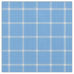 Dark Cornflower Blue and White Windowpane Plaid Fabric