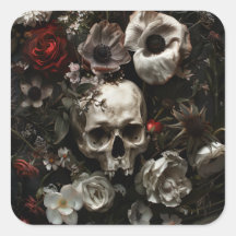 Dark Cottage Core Skulls and Flowers