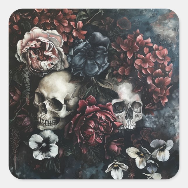 Dark Cottage Core Square Sticker (Front)