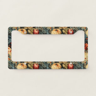 Dark Cottagecore Autumn Pumpkin Floral License Plate Frame