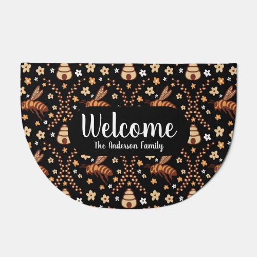 Dark Cottagecore Bees  Beehive Botanical Doormat